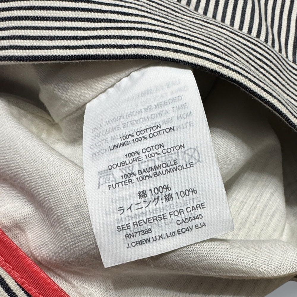 J.Crew Black & White Striped Seersucker A-Line Skirt with Pockets - Picture 9 of 9